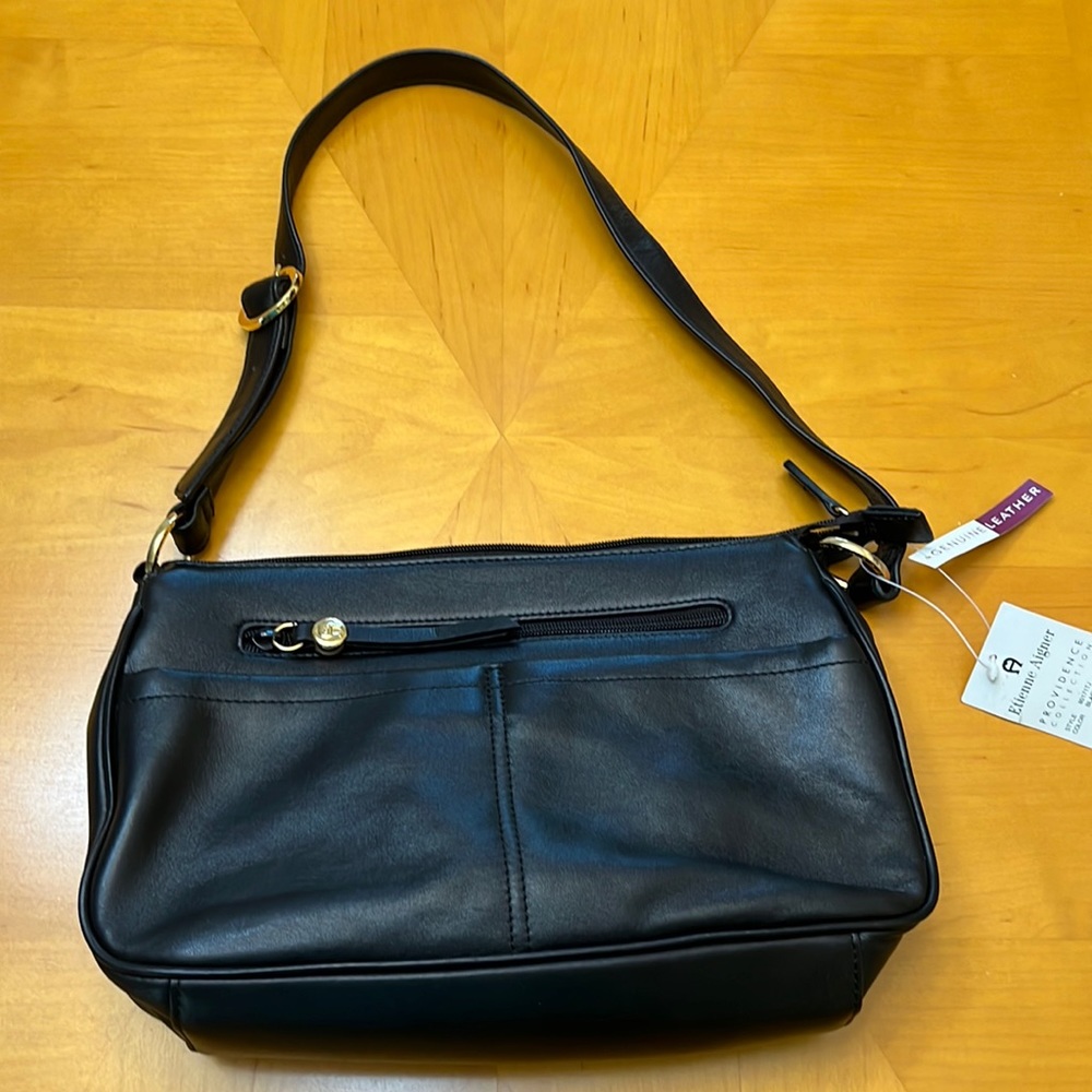 Etienne Aigner black genuine leather shoulder bag